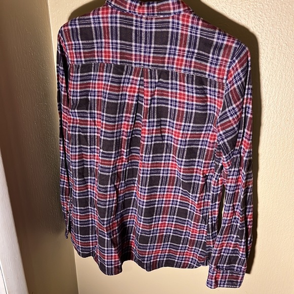 Woolrich Women’s Flannel Shirt Color Red/Blue/Gray Size Medium - Picture 5 of 5